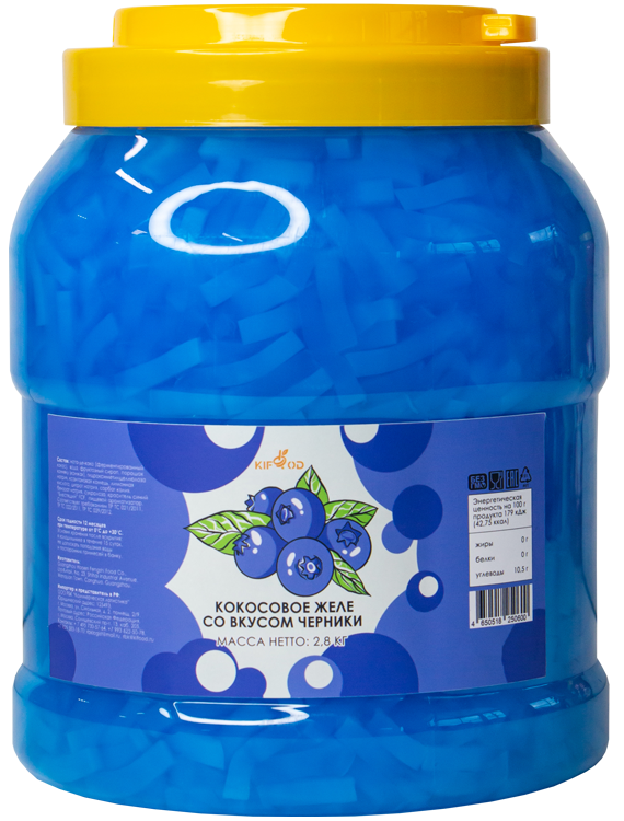 Кокосовое желе со вкусом черники 2,8кг